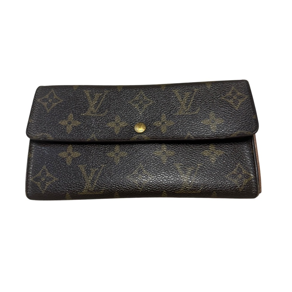 Louis Vuitton Brown and Gold Monogram Zippered Wallet